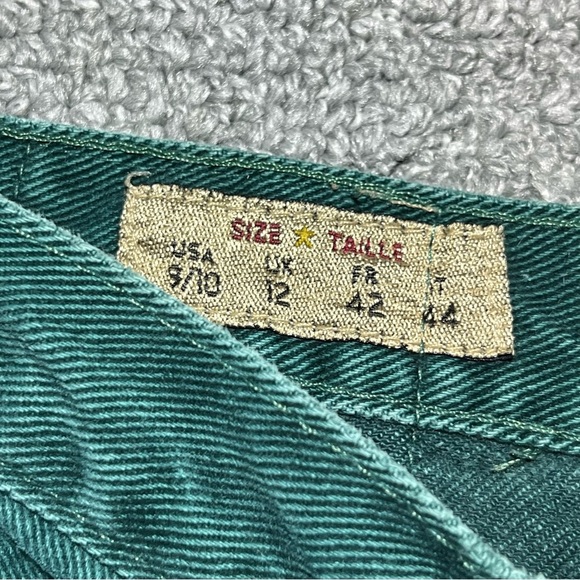 Vintage Express Tapered Fit Jeans Womens Size 9/10 Green Mom Jeans Made In USA - Picture 5 of 13